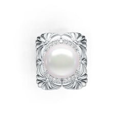 Sterling Silver Semi Mount Ring Setting Round RD 15x5mm Cabochon DHJ