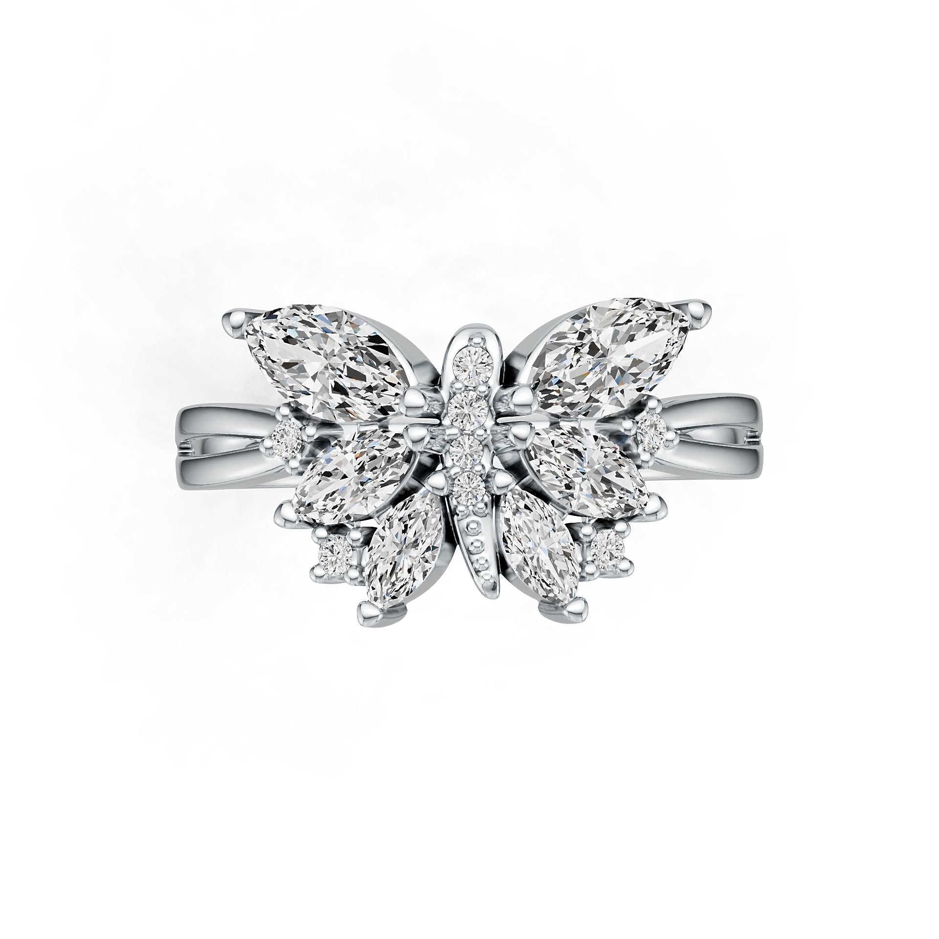 Sterling Silver Semi Mount Ring Setting Marquise MQ 8X4mm 6X3mm 5X2.5mm DHJ