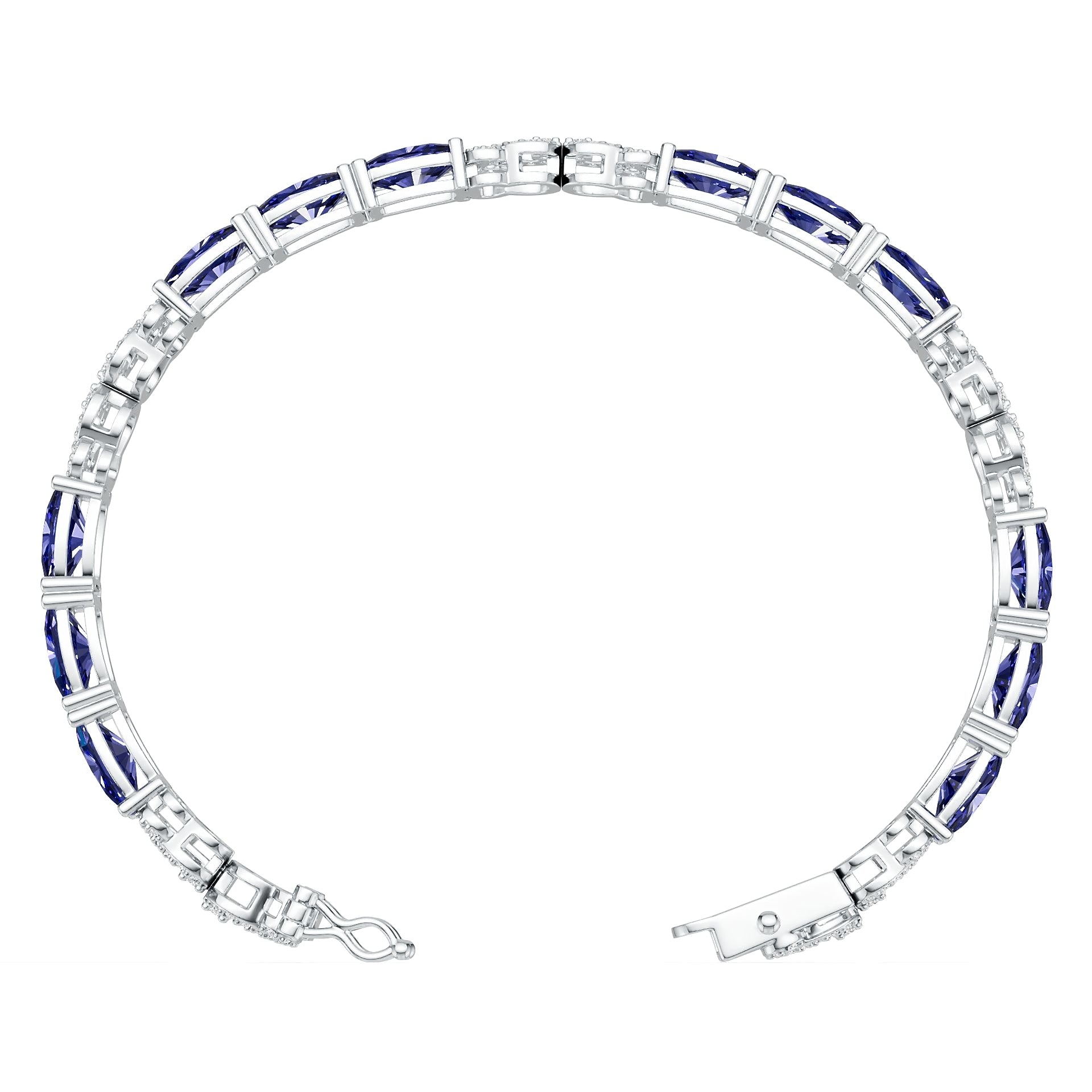 Sterling Silver Semi Mount Bracelet Setting Cushion CU 8X6mm DHJ