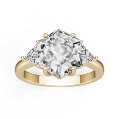 10K Gold Semi Mount Ring Setting Round Ro 2x0mm Moissanite Accent Syz Jewelry