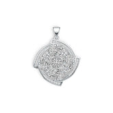18K Gold Semi Mount Pendant Setting Pear PE 5X3mm with White Topaz Diamond Accent DHJ