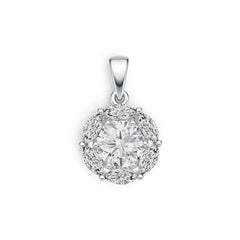 Sterling Silver Semi Mount Pendant Setting Round RD 8X8mm MQ 6X3mm DHJ