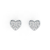 10K Gold Earrings with or Moissanite Heart Stud Moissanite Accent DHJ