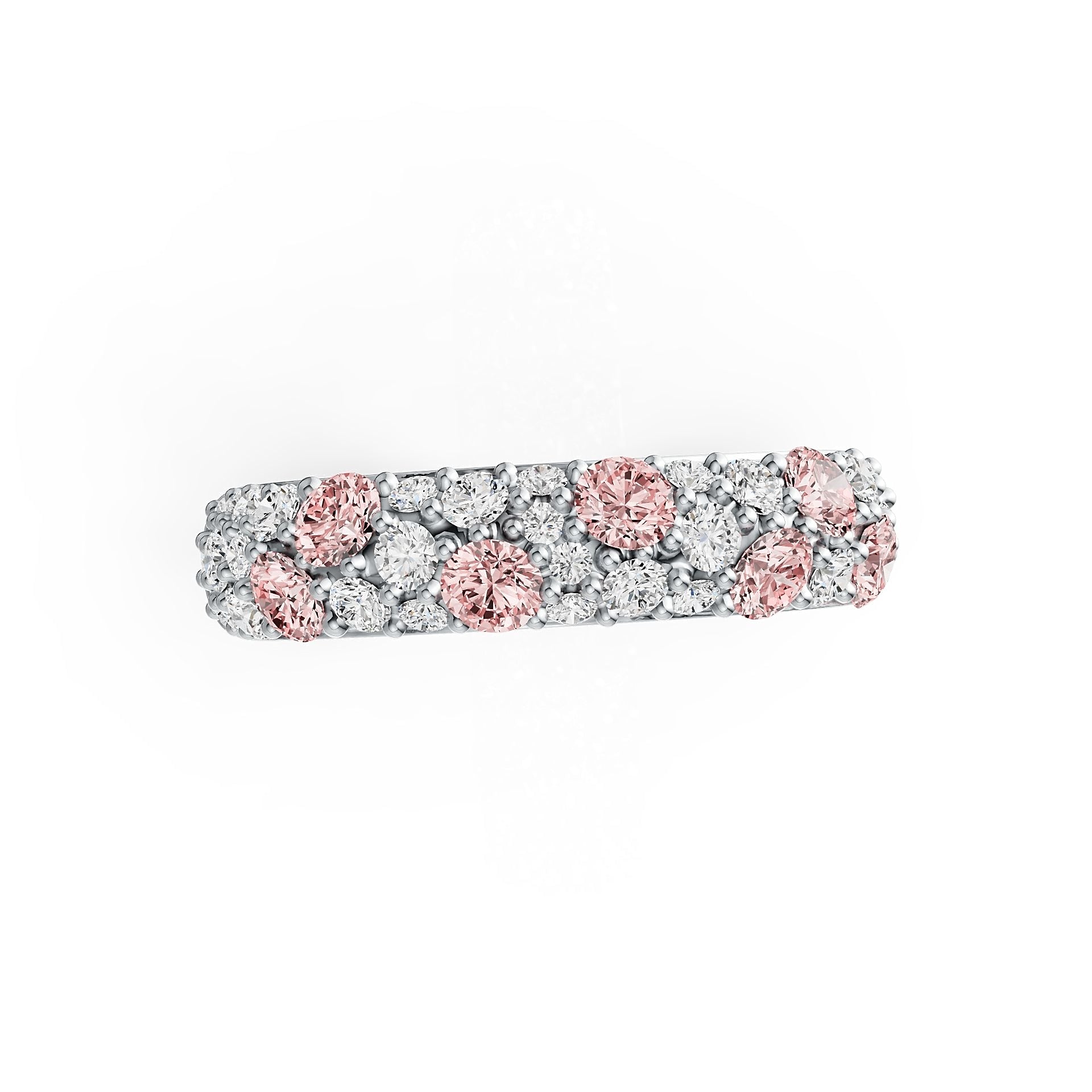 Sterling Silver Pave Set Wide Band Ring with White Topaz or Moissanite Syzjewelry
