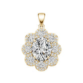 18K Gold Semi Mount Pendant Setting Oval Ov 10x8mm Diamond Accent Syz Jewelry