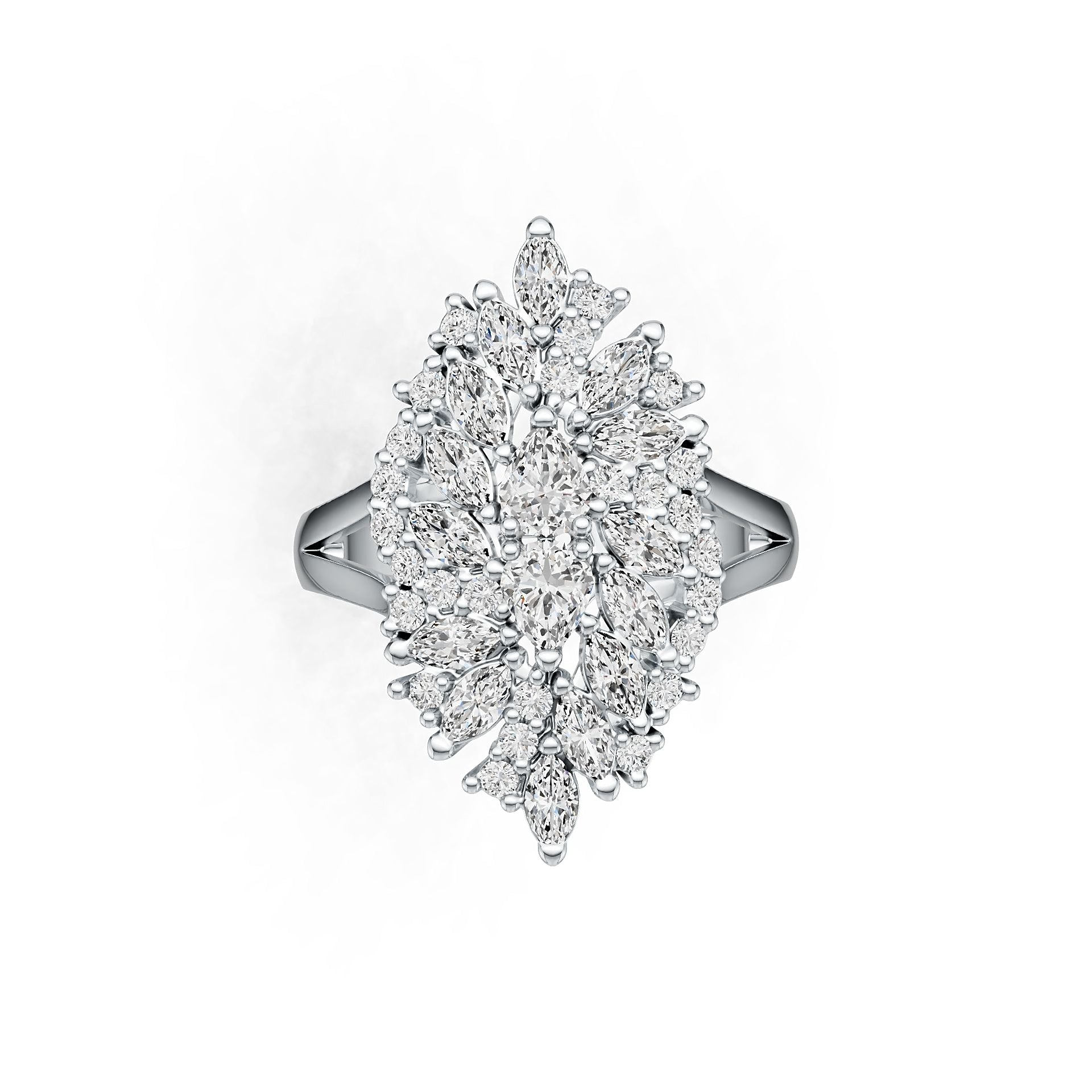 Sterling Silver Semi Mount Ring Setting Round RD Cluster Áæ§Èï∂mm DHJ