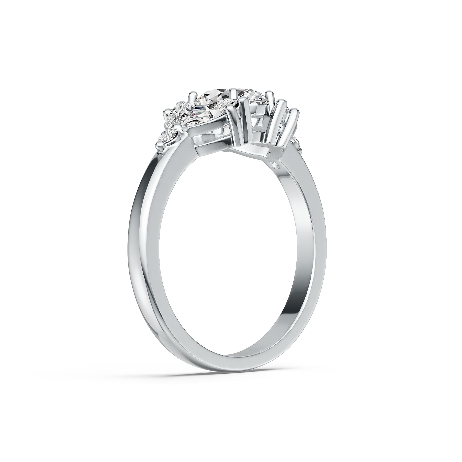 Sterling Silver Semi Mount Ring Setting Oval OV 8X6mm MQ 6X3mm DHJ