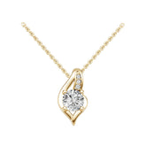10K Gold Semi Mount Pendant Setting Round Ro 5x5mm Moissanite Accent Syz Jewelry