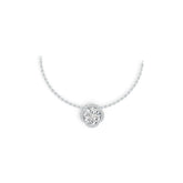 Sterling Silver Semi Mount Pendant Setting Round RD 8x8mm DHJ