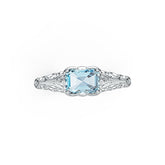 Sterling Silver Semi Mount Ring Setting Emerald OCT 7x5mm Art Deco Style Syzjewelry