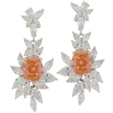 10K Gold Semi Mount Earrings Setting Oval OV 10X8 PE 6x4mm WhiteTopaz Moissanite Accent Syzjewelry