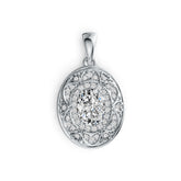 18K Gold Semi Mount Pendant Setting Oval OV 8X6mm Diamond Accent DHJ