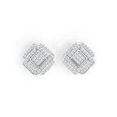Sterling Silver Semi Mount Earrings Setting Round RD 1.3mm White Topaz DHJ