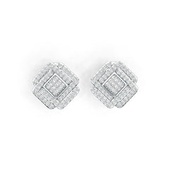 Sterling Silver Semi Mount Earrings Setting Round RD 1.3mm White Topaz DHJ