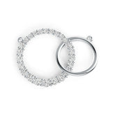Sterling Silver Pendant Eternity Circle Theme with White Topaz or Moissanite DHJ