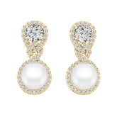 18K Gold Semi Mount Earrings Setting Round Ro 7x7mm Diamond Accent Syz Jewelry