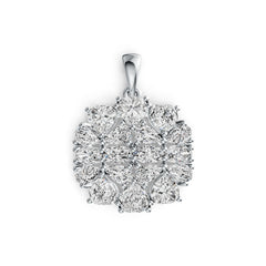 18K Gold Semi Mount Pendant Setting Pear PE 5X3mm OV 5X3mm HT 5X5mm DHJ