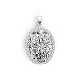10K Gold Semi Mount Pendant Setting Oval OV 21X16mm Moissanite Accent DHJ
