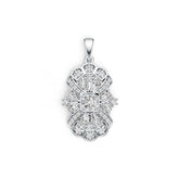 Platinum Semi Mount Pendant Setting Round RD 5X5mm Diamond Accent DHJ