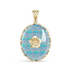 14K Gold Semi Mount Pendant Setting Round Ro 26x21mm Syz Jewelry