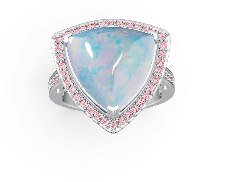 Sterling Silver Semi Mount Ring Setting Trillion TRI 16.6X16MM DHJ