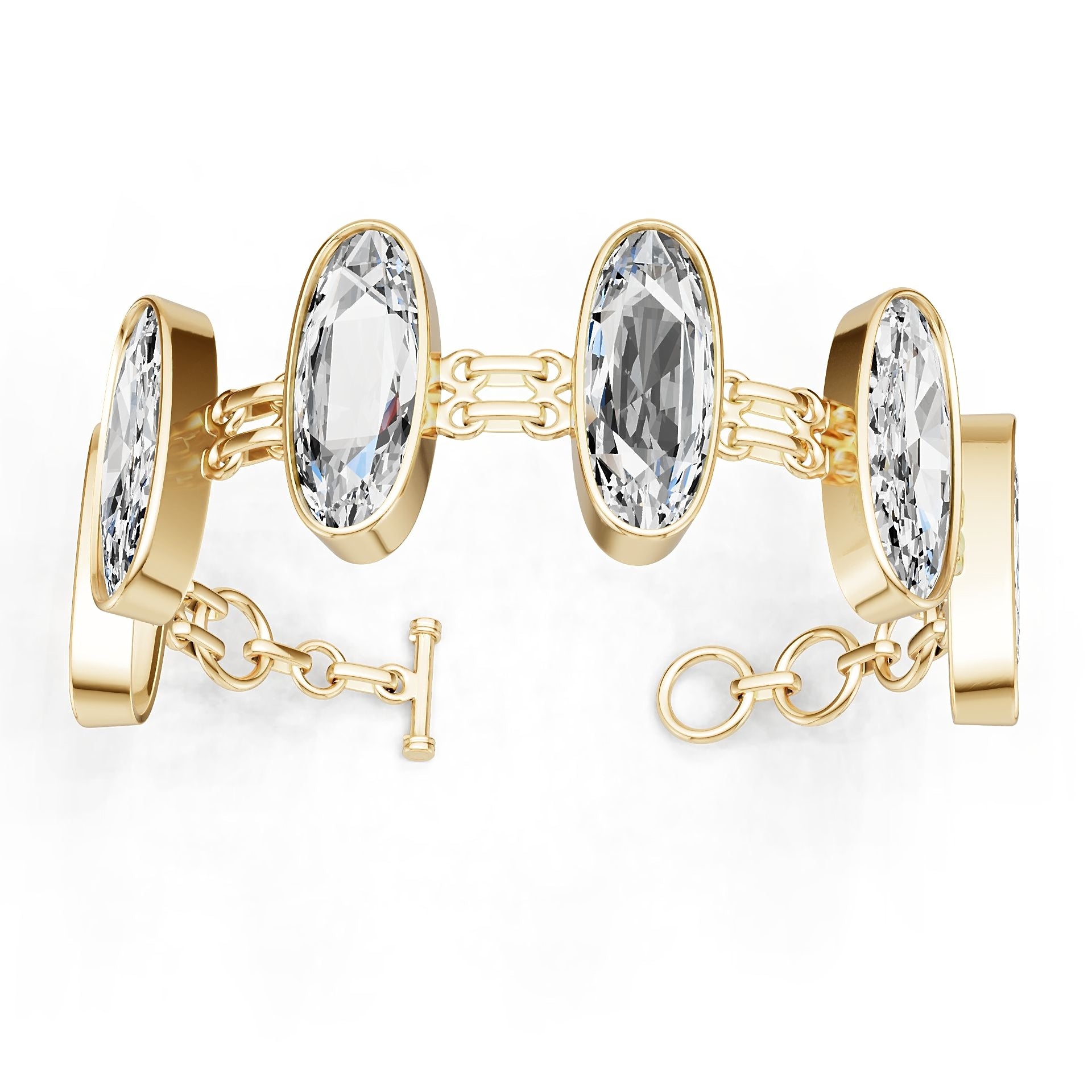 Platinum Semi Mount Bracelet Setting Oval Ov 30x10mm Syz Jewelry