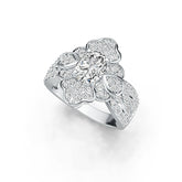 Platinum Semi Mount Ring Setting Oval OV 8X6mm Diamond Accent DHJ