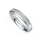 10K Gold Ring Men's Wedding Band with or Moissanite Prong Set Half Enternity Band Moissanite Accent DHJ
