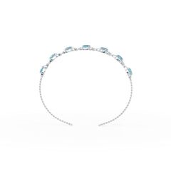Sterling Silver Semi Mount Tennis Bracelet Setting Cushion CU 6X4mm Cabochon DHJ