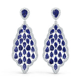 Platinum Semi Mount Earrings Setting Pear Pe 7x5mm Syz Jewelry