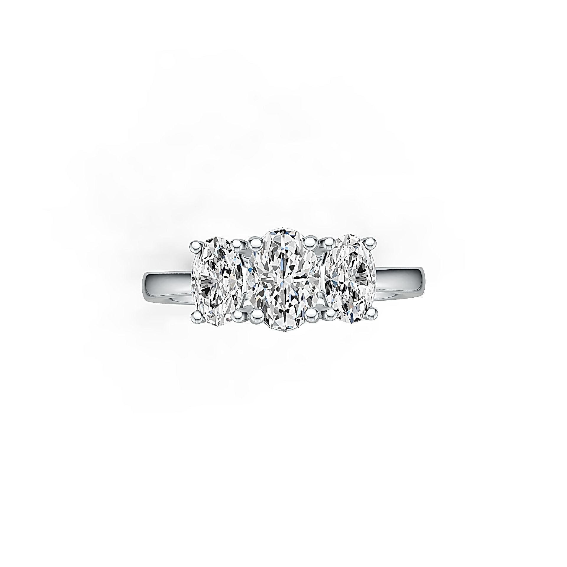 Sterling Silver Semi Mount Ring Setting Oval OV 7X5mm OV 6X4mm 3 Stone Ring DHJ