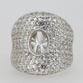 18K Gold Semi Mount Ring Setting Oval OV 10X8mm Dome Ring Bling Bling Diamond Moissanite Ring Diamond Accent DHJ