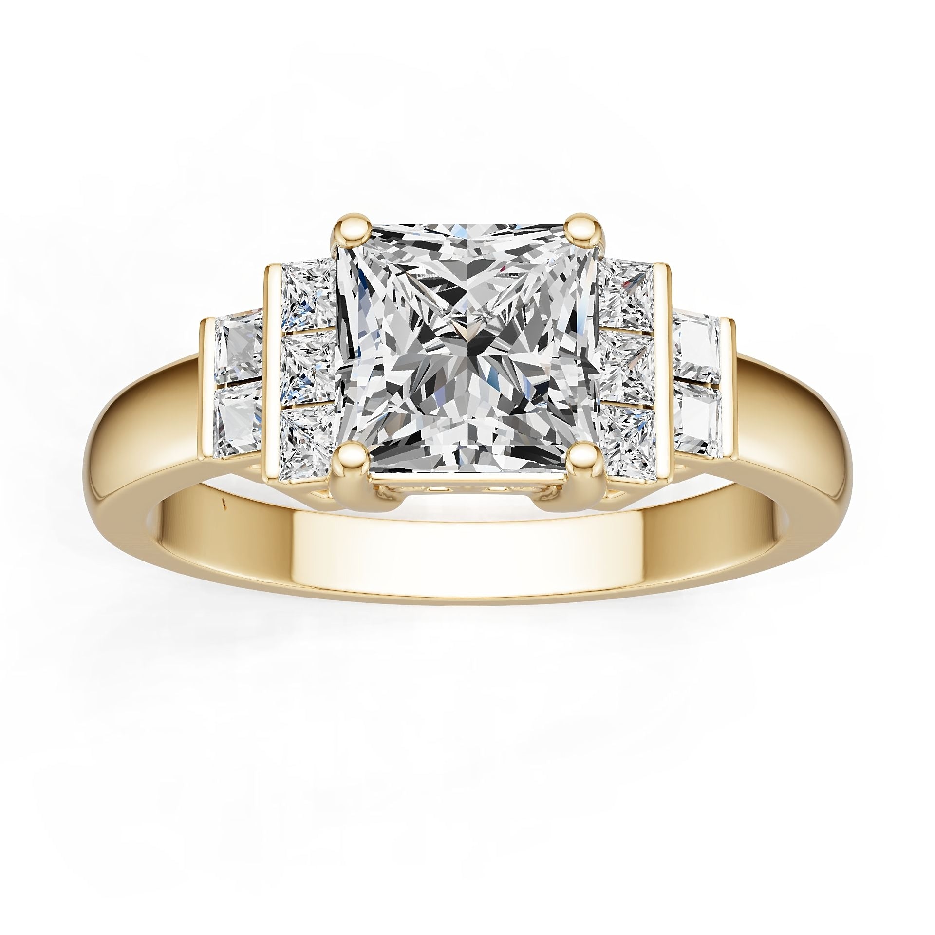 Platinum Semi Mount Ring Setting Princess Pr 7x7mm Diamond Accent Syz Jewelry