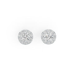 Sterlingsølv semi-monteringsøredobber innstilling rund RD 4x4mm