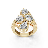 Platinum Semi Mount Ring Setting Pear Pe 5x6mm Diamond Accent Syz Jewelry