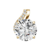 Platinum Semi Mount Pendant Setting Round Ro 11x11mm Diamond Accent Syz Jewelry