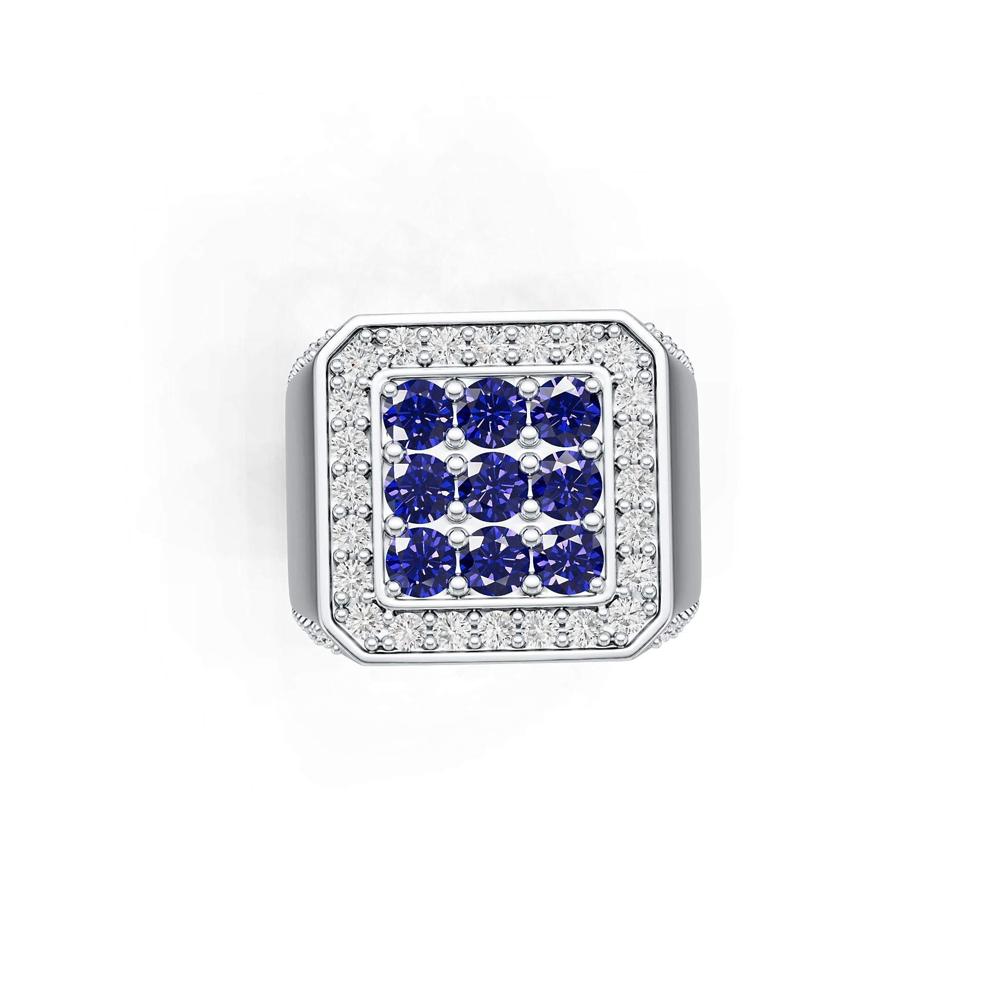 Men's Sterling Silver Semi Mount Setting Moissanite or Diamond Syzjewelry