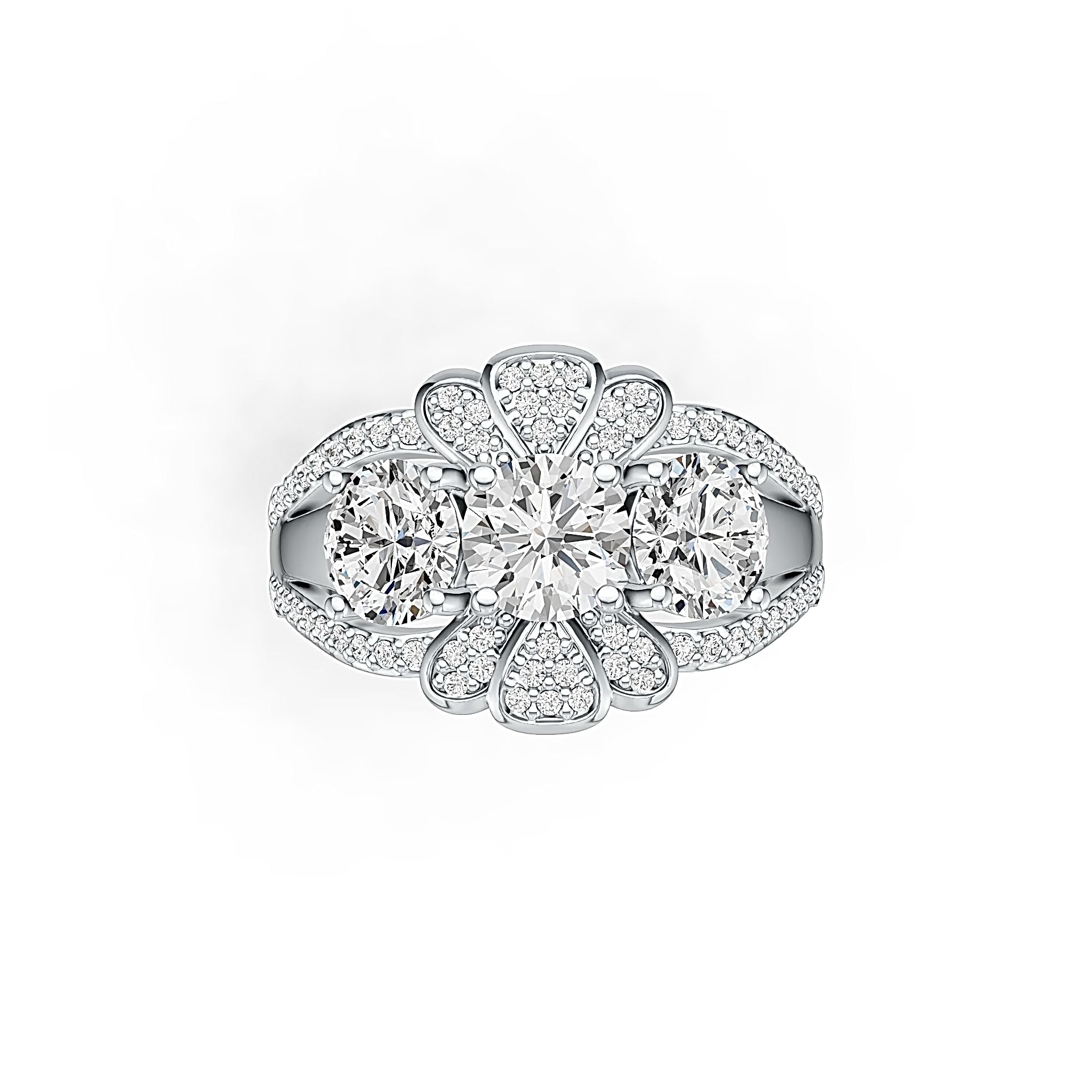 Sterling Silver Semi Mount Ring Setting Round RD 6x6mm Split Shank DHJ