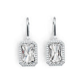 Sterling Silver Semi Mount Earrings Setting Emerald OCT 12X8mm DHJ