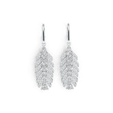 18K Gold Semi Mount Earrings Setting Pear PE 6X4mm Feather Theme Diamond Accent DHJ