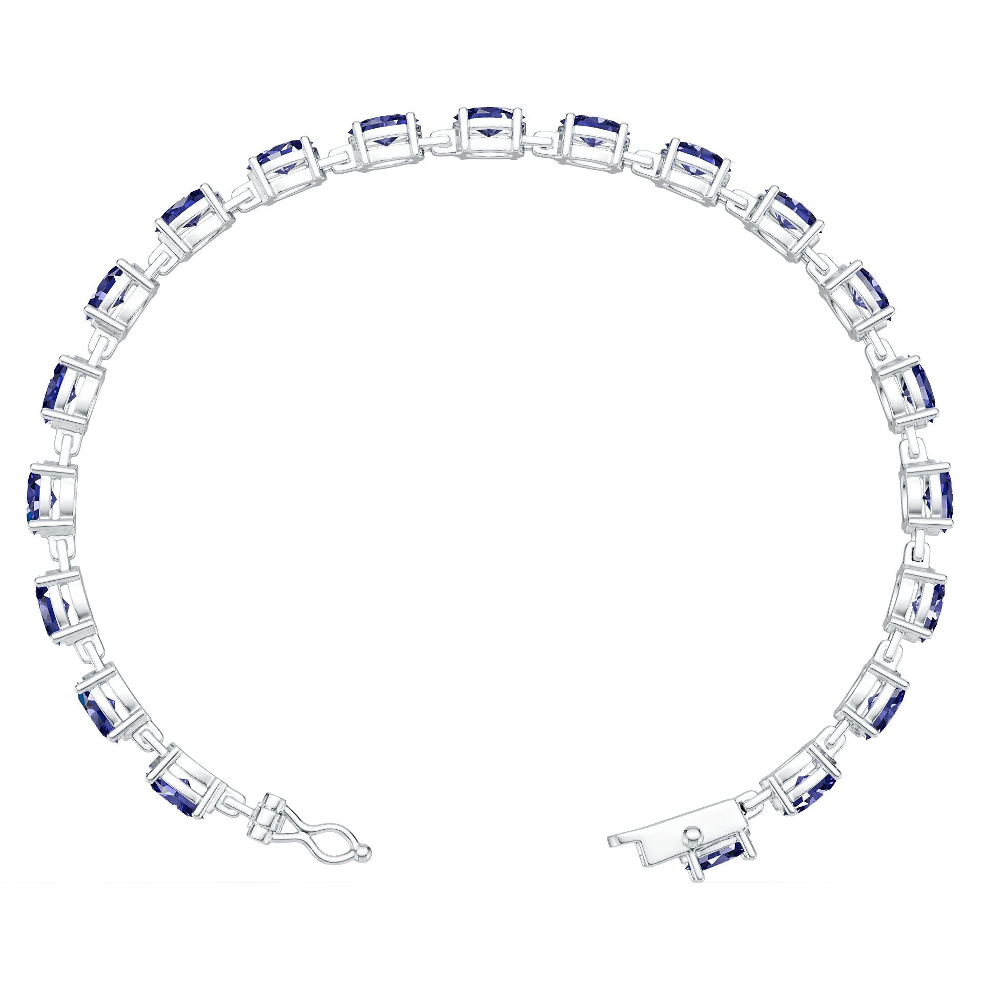 18K Gold Semi Mount Bracelet Setting Round Ro 6x4mm Syz Jewelry