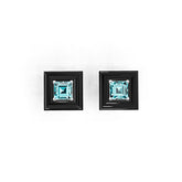 18K Gold Semi Mount Earrings Setting Cabochon 11X11mm Princess SQ 5x5mm DHJ