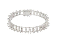14K Gold Semi Mount Tennis Bracelet Setting Emerald OCT 7X5mm North South Syzjewelry