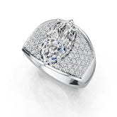 Platinum Semi Mount Ring Setting Marquise MQ 14X7mm Diamond Accent DHJ