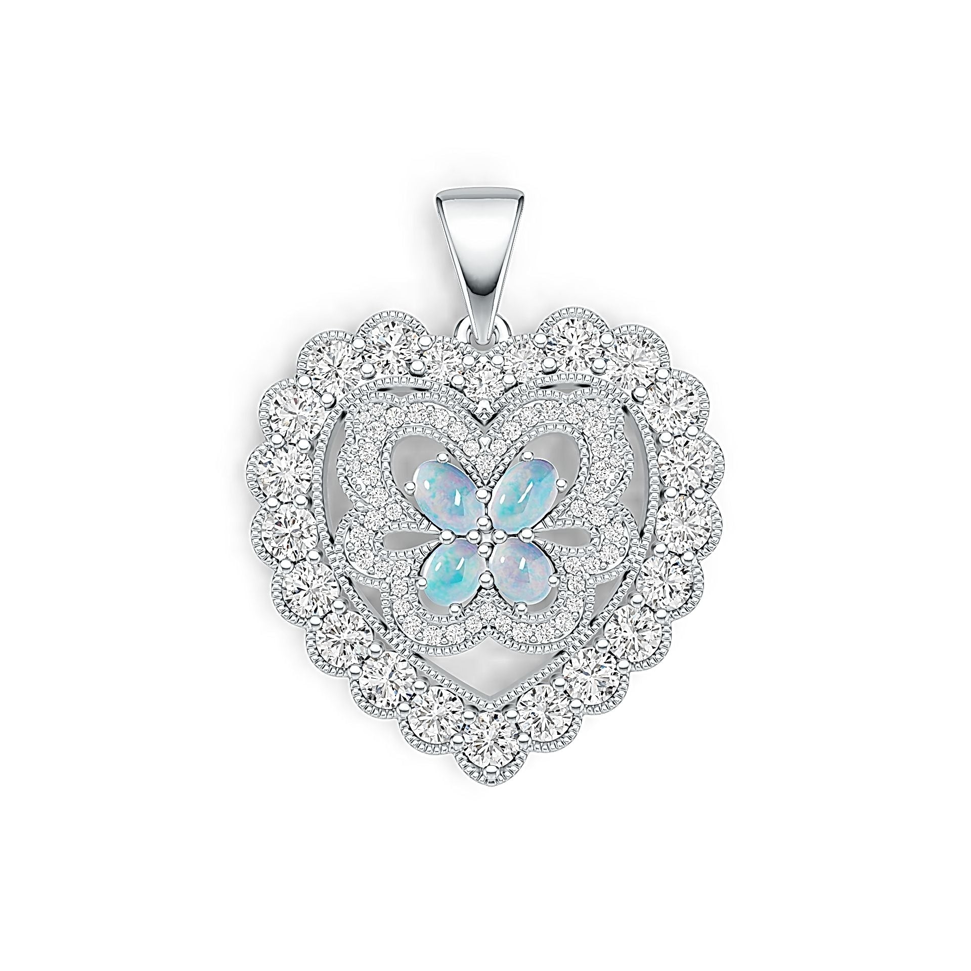 14K Gold Semi Mount Pendant Setting Oval OV 5x5mm OV 4x4mm Cabochon Diamond Accent DHJ