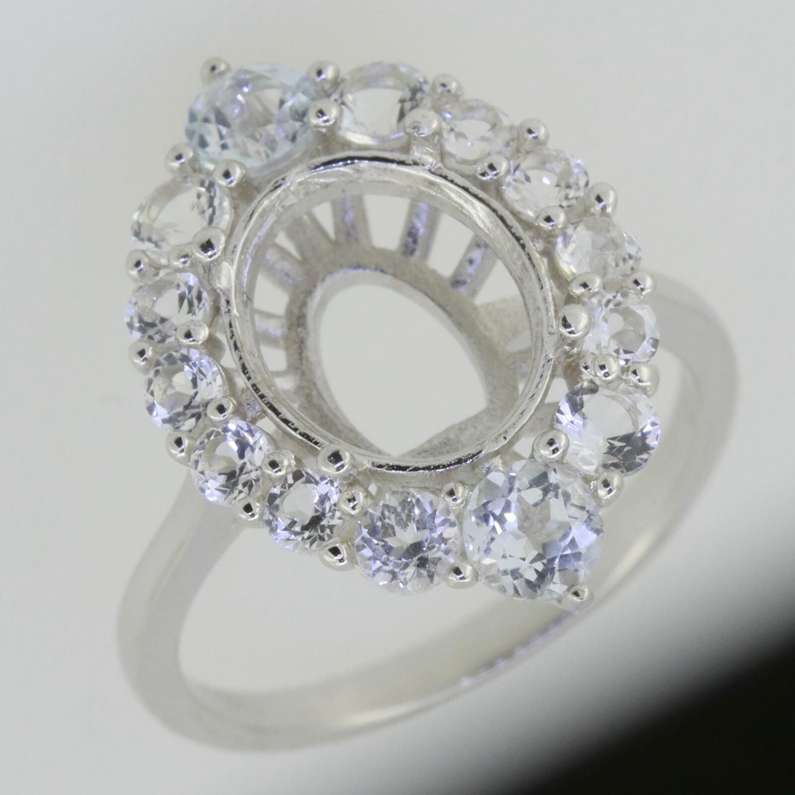 10K Gold Semi Mount Ring Setting Oval OV 11x9mm Moissanite Accent Syzjewelry