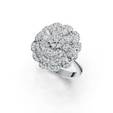 18K Gold Semi Mount Ring Setting Pear PE 4X3mm Flower Theme Diamond Accent DHJ