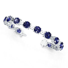 14K Gold Semi Mount Bracelet Setting Round RD 8x8mm Diamond Accent DHJ