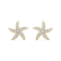 10K Gold Semi Mount Earrings Setting Round Ro 6x6mm Moissanite Accent Syz Jewelry