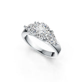 Platinum Semi Mount Ring Setting Round RD 8X8mm PE 7X5mm Diamond Accent DHJ